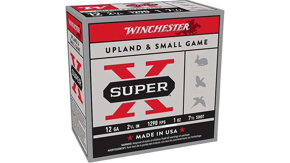 Winchester Super-X Upland 12 Gauge 1oz 2.75in Size 7.5, 25 Rounds