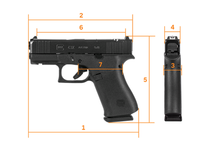 Glock G43X 9MM BLK 3.39" MOS RAIL FRONT RAIL
