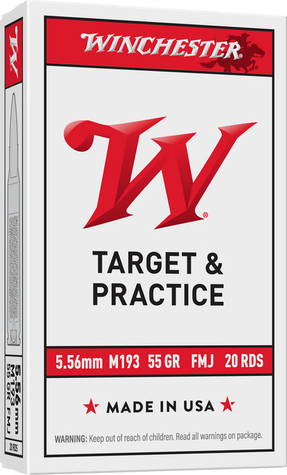 5.56mm 55 Grain M193 FMJ Winchester 20/BOX